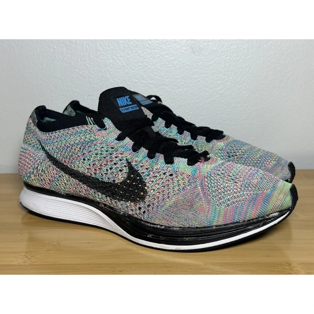 Size 9.5 - Nike Flyknit‎ Racer Multi-Color 2.0 - Men 526628-304